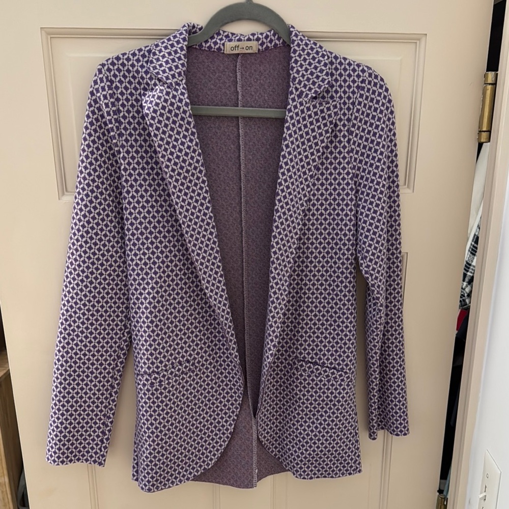Italian Women's Purple Patterned Blazer